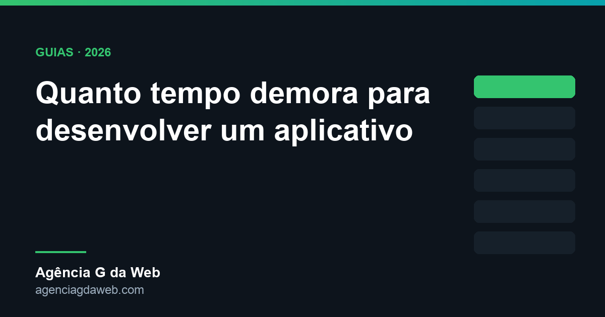 Quanto tempo demora para desenvolver um aplicativo
